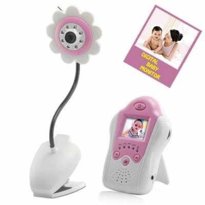 Baby Monitor - Night Vision, AV OUT, Flower Design, Pink